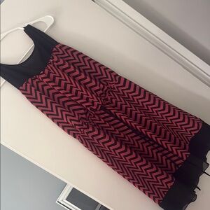 Black and Salmon Chevron Dress